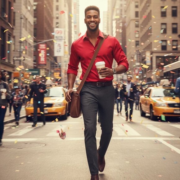 Alfani Men Slim-Fit Stretch Red Long-Sleeve Dress Shirt 16-16.5 32/33 L - Picture 8 of 8